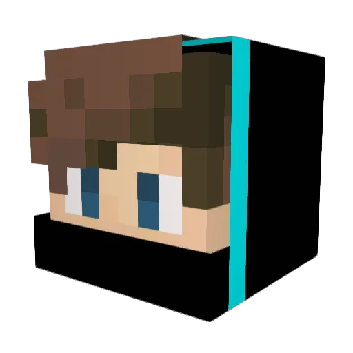 Kubix_Gamer Minecraft avatar head, 3D render