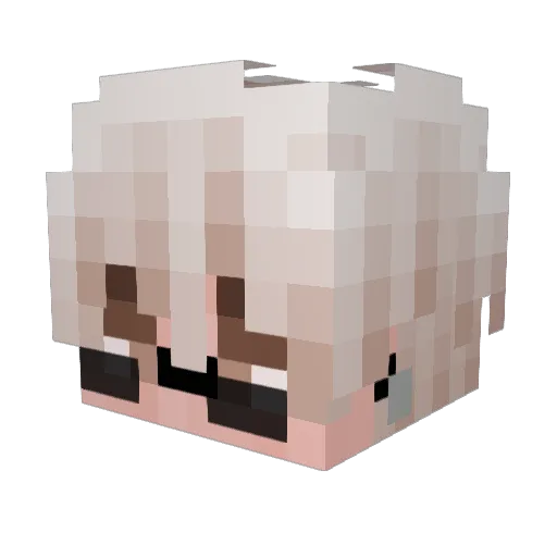 Kubixu_ Minecraft avatar head, 3D render