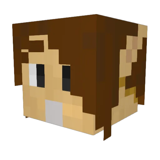 Kubiya Minecraft avatar head, 3D render