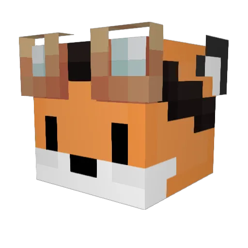 Kubson_FOX Minecraft avatar head, 3D render