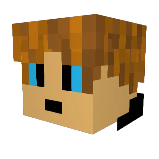 Kucusi Minecraft avatar head, 3D render