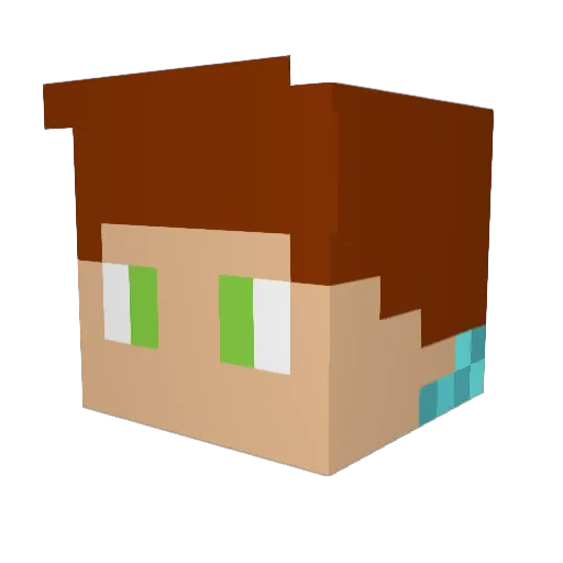 Kuddi22 Minecraft avatar head, 3D render