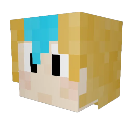 Kue_Kue Minecraft avatar head, 3D render