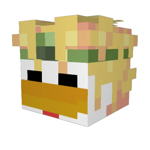 Kuebasu Minecraft avatar head, 3D render