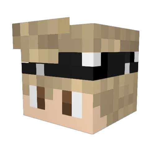 Kueh Minecraft avatar head, 3D render