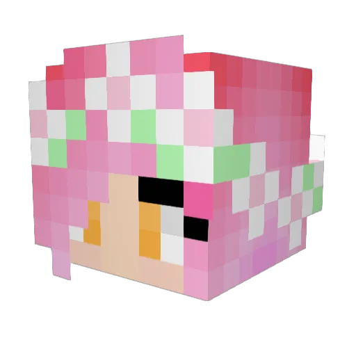 Kuekchen Minecraft avatar head, 3D render