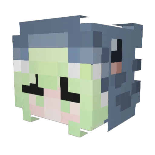 Kufli Minecraft avatar head, 3D render
