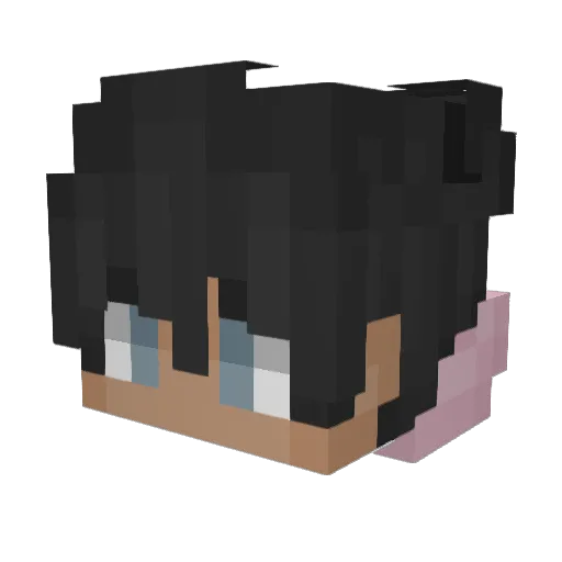 Kuguru Minecraft avatar head, 3D render