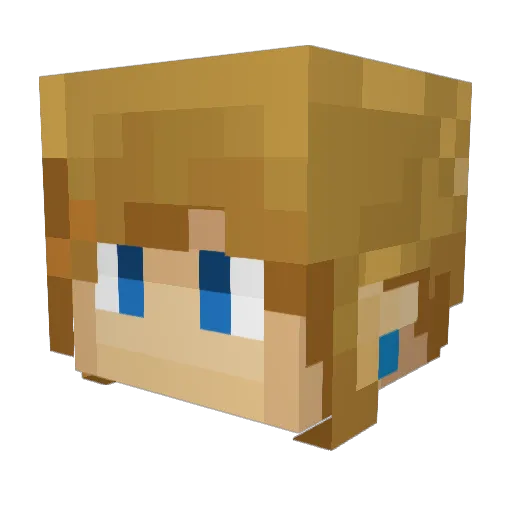 Kuhangu Minecraft avatar head, 3D render