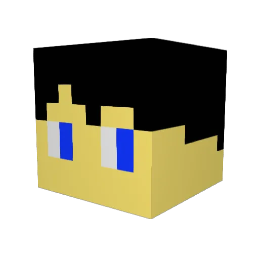Kuin Minecraft avatar head, 3D render