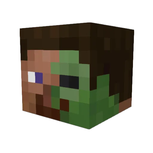 Kuizen Minecraft avatar head, 3D render