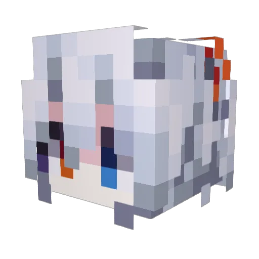 Kujo_POPCAT Minecraft avatar head, 3D render