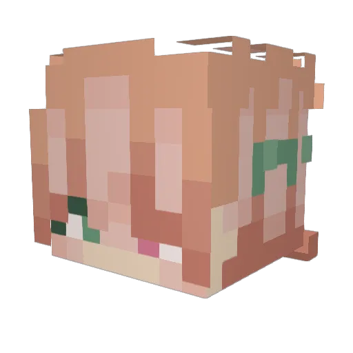 KujujuK Minecraft avatar head, 3D render