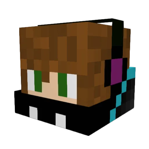 Kuk1a Minecraft avatar head, 3D render