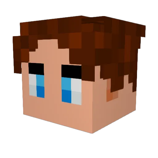 KukiDon Minecraft avatar head, 3D render