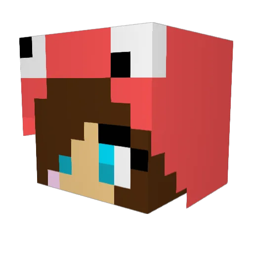 KukiKim Minecraft avatar head, 3D render