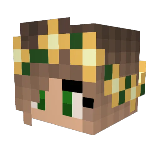 Kukiiix3 Minecraft avatar head, 3D render