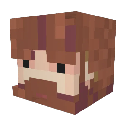 Kukusnuss Minecraft avatar head, 3D render