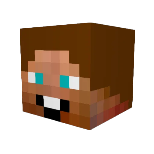 Kullax Minecraft avatar head, 3D render