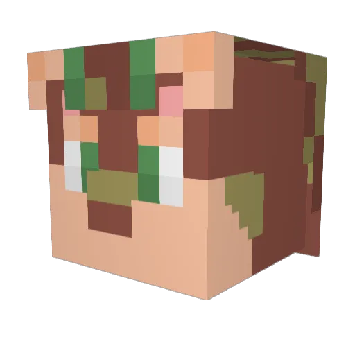 KumaDoggo Minecraft avatar head, 3D render
