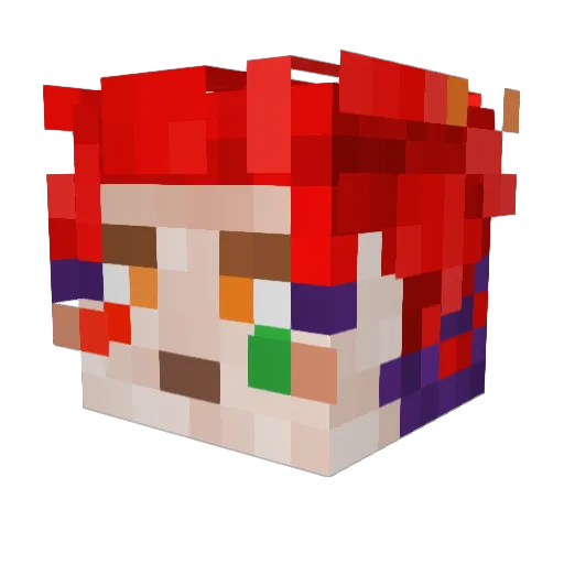 KumaSakamoto Minecraft avatar head, 3D render