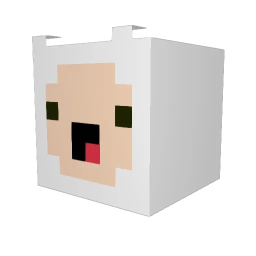 Kuma_OW Minecraft avatar head, 3D render