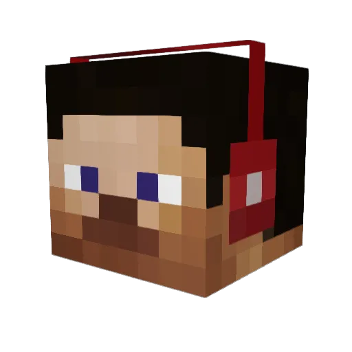 Kumabushi Minecraft avatar head, 3D render