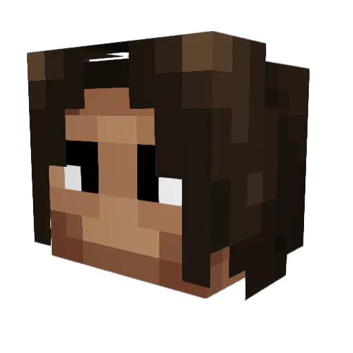Kumashe Minecraft avatar head, 3D render