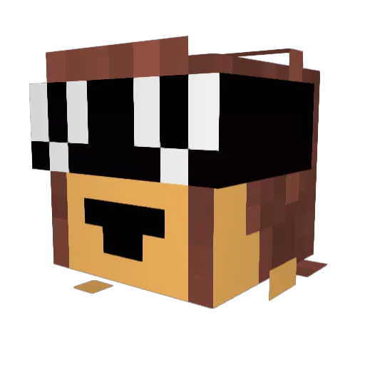 Kumi36 Minecraft avatar head, 3D render