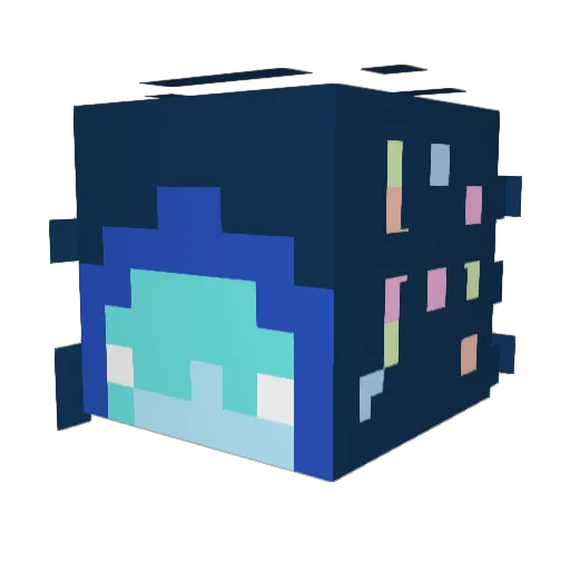 Kumi_07 Minecraft avatar head, 3D render
