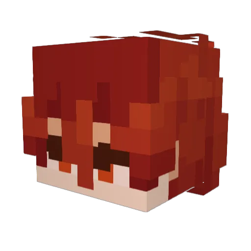 Kumikage Minecraft avatar head, 3D render
