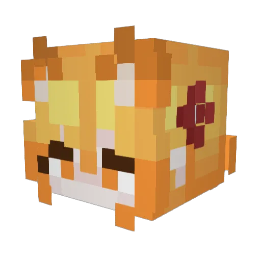 KumikoWan Minecraft avatar head, 3D render