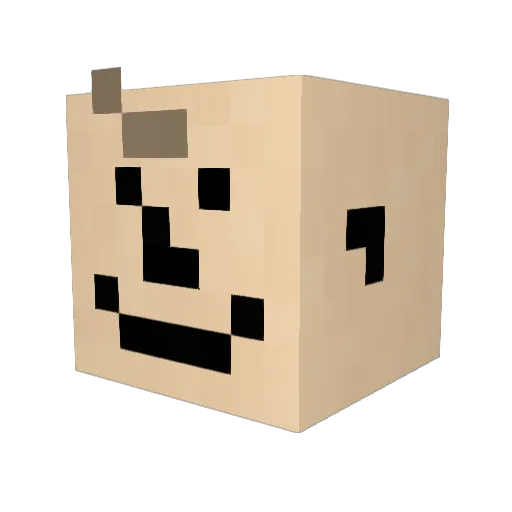 Kuminister Minecraft avatar head, 3D render