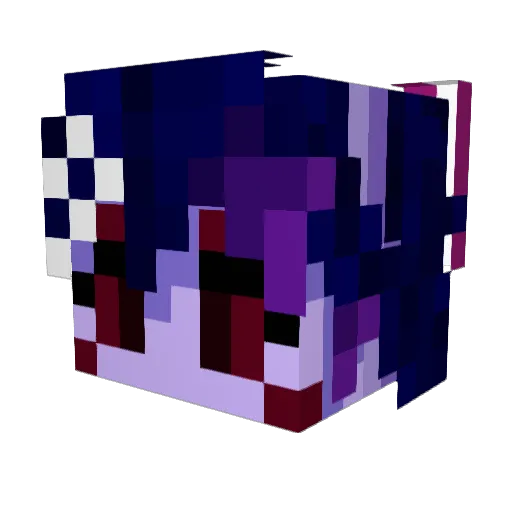 Kumoika Minecraft avatar head, 3D render