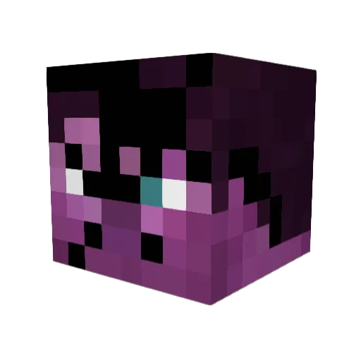 Kumomador Minecraft avatar head, 3D render