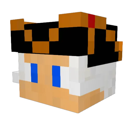 KunDOW Minecraft avatar head, 3D render