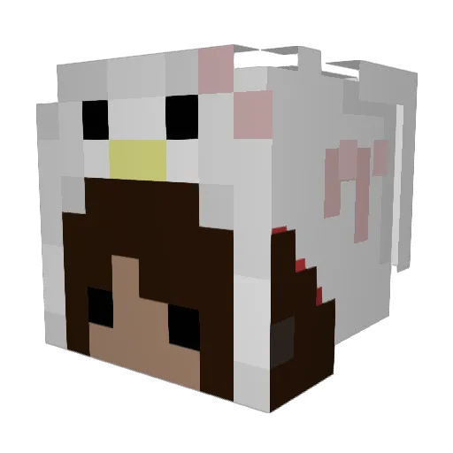 KunaiGG Minecraft avatar head, 3D render