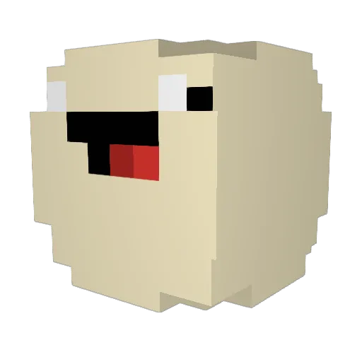 Kunaice Minecraft avatar head, 3D render