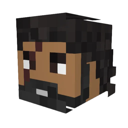 KungCrash Minecraft avatar head, 3D render