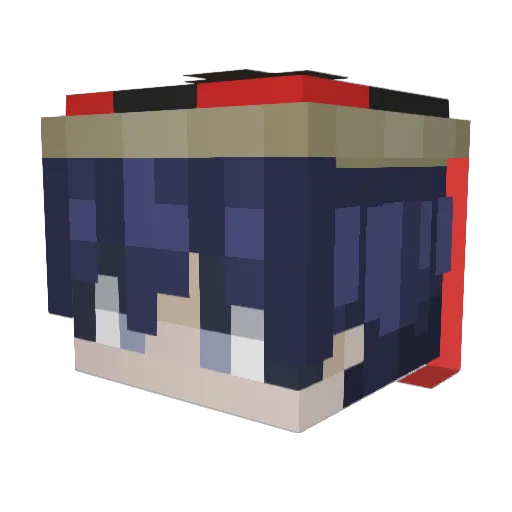 Kunikuzushee Minecraft avatar head, 3D render