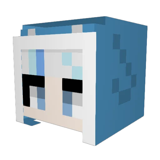 KuniniKu Minecraft avatar head, 3D render