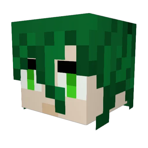 Kunmaruu Minecraft avatar head, 3D render