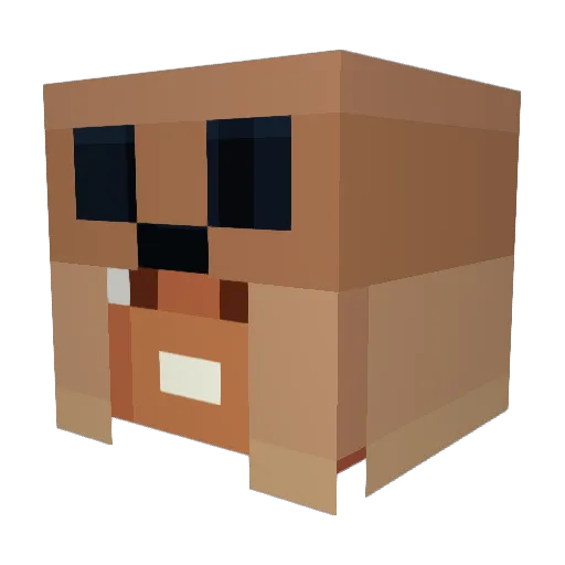 Kunyyyy Minecraft avatar head, 3D render