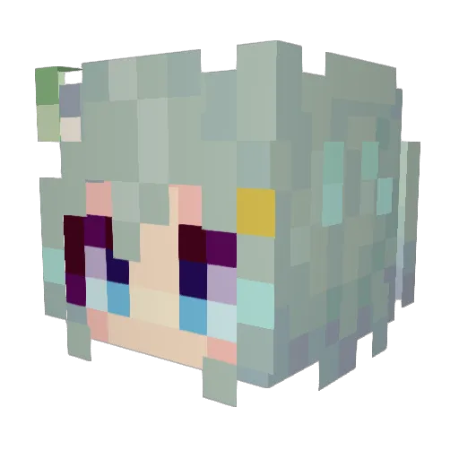 KuonIsTired Minecraft avatar head, 3D render
