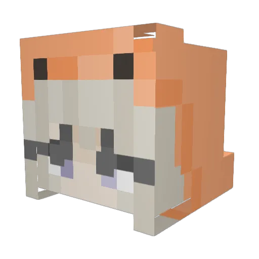 Kupcakefrighter Minecraft avatar head, 3D render