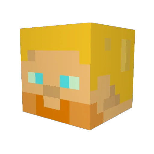 Kupuka Minecraft avatar head, 3D render