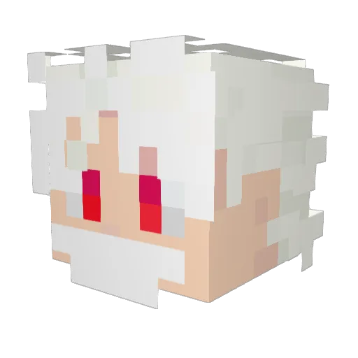 Kuqas Minecraft avatar head, 3D render
