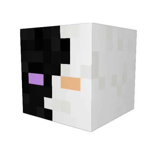 Kur0ToShir0 Minecraft avatar head, 3D render