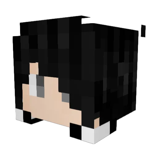 Kur0kam1 Minecraft avatar head, 3D render
