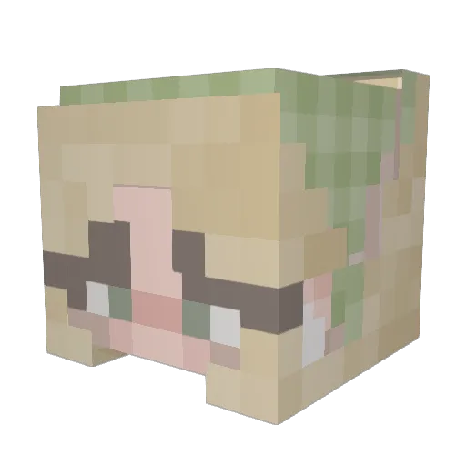 Kur0mi1935 Minecraft avatar head, 3D render